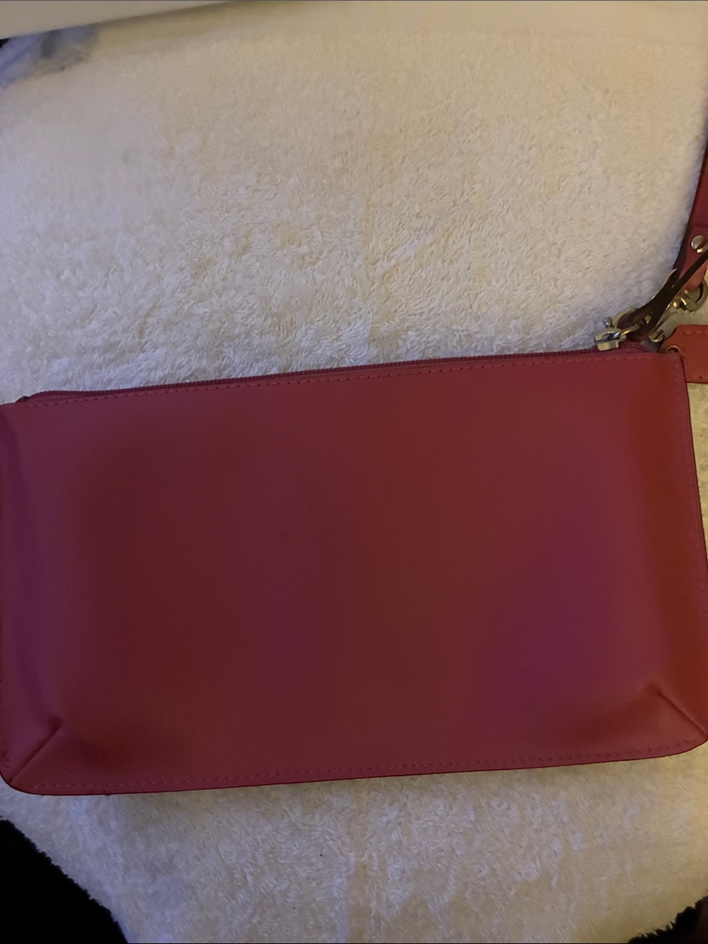 NWT Coach  Darcy Leather Pink Bow Wristlet Clutch vibrant fuchsia/strawberry pin